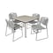 Kee/Zeng Kee Square Table & Chair Set, Wood, Metal, Polypropylene Top TB4242PLBPCM44GY - alternate 1
